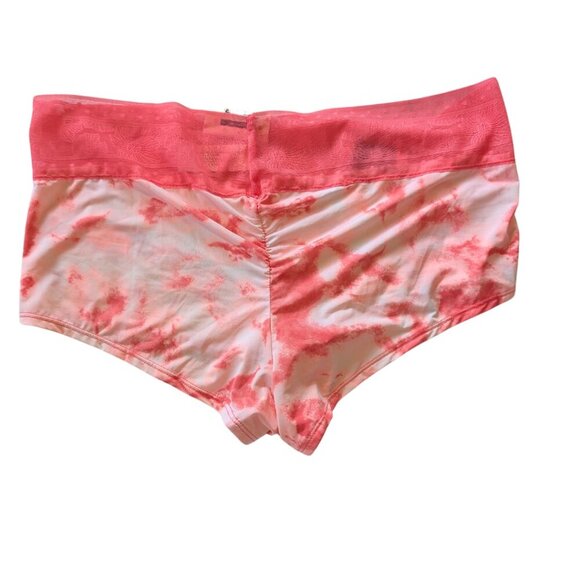 XL BOYSHORT PANTIES FLORAL LACE NO BIND WAIST SILKY NWT - Picture 2 of 2